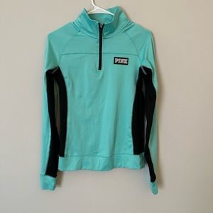 Like New VS Pink Ultimate Athletic Jacket Turquoise and Black - Size XS